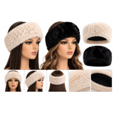 Plush Black Faux Fur Headband – Warm Winter Ear Warmer for Women