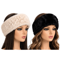 Plush Black Faux Fur Headband – Warm Winter Ear Warmer for Women
