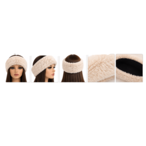 Plush Black Faux Fur Headband – Warm Winter Ear Warmer for Women