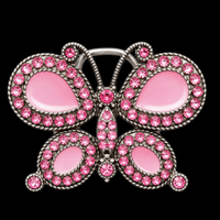 Butterfly Belt Buckle Rhinestone Insects Monarch Pink Wings