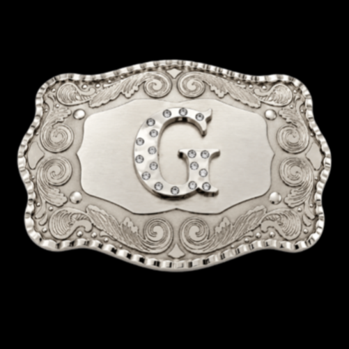 Lettre G initiale monogramme nom initiales lettres Alphabet grandes boucles de ceinture