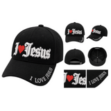 I LOVE JESUS Adjustable One Size Fits All Baseball Embroidered Cap Hat