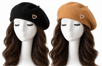 Bonnet béret pour femme, casquette de ski, chapeau d'hiver tendance Bonnie
