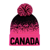 Canadá Rosa Neón Gorro Gorro De Punto Liso Gorro De Esquí Puño Invierno Sólido Cálido Hombres Mujeres