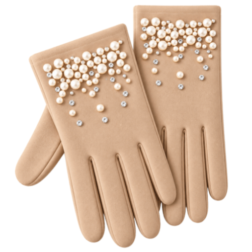 Guantes de invierno para mujer con pantalla táctil, calentadores de manos a la moda, diseño de flores en 3D detallado