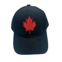 Baseball Hat Canada Canadian Red Maple Leaf Flag Ball Cap Black