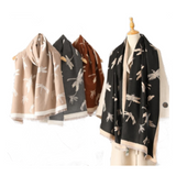 Ladies Top Quality Double Sided Dragonflies Pattern Scarf Evening Shawl Warm