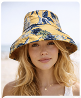 Sun Hat Wide Brim UV Protection Women Summer Floral Foldable Bucket Hats