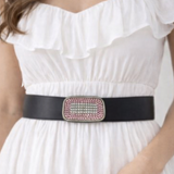 Belt Buckle Pink Rhinestones Girls Girly Pop Fun Fashion