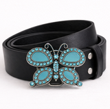 Butterfly Belt Buckle Butterflies Turquoise Rhinestone Fashion