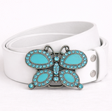 Butterfly Belt Buckle Butterflies Turquoise Rhinestone Fashion