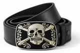 Hebillas de hebilla de cinturón de tibias cruzadas de cabeza de calavera