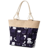 Large Capacity Zipper Handbag Shopping Travel Cat Tote Shoulder Beach Bag