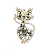 Rhinestones Cat Kitty Women's Fashion Brooch Pin