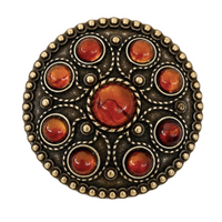 Round Classy Amber Stones Flower Western 3d Belt Buckle Boucle De Ceintures