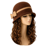 Women's 1920s Winter 100% Wool Cap Beret Beanie Cloche Church Hat