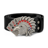 Rhinestone Wild Indian Bald Eagle Falcon Belt Buckle