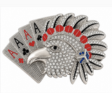 Rhinestone Wild Indian Bald Eagle Falcon Belt Buckle
