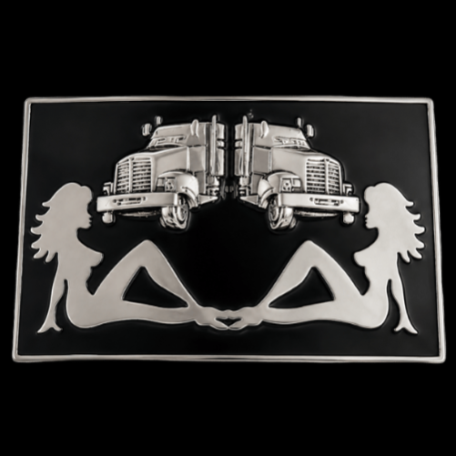 Belt Buckle Trucker Mud Flap Girls Truck Drivers Truckers Buckles & Belts