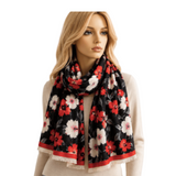 Ladies Quality Double Sided Floral Pattern Scarf Evening Shawl Scarves