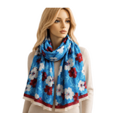 Ladies Quality Double Sided Floral Pattern Scarf Evening Shawl Scarves