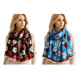 Ladies Quality Double Sided Floral Pattern Scarf Evening Shawl Scarves