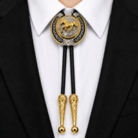 Corbata de bolo para hombres y mujeres, unisex, estilo vaquero occidental, con diseño de caballo
