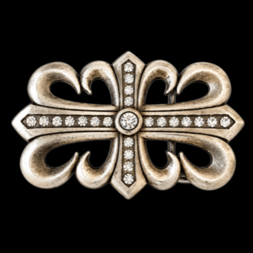 Cross Belt Buckle Flower Rhinestones Crosses Unisex Buckles & Belts