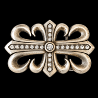 Cross Belt Buckle Flower Rhinestones Crosses Unisex Buckles & Belts
