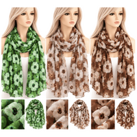 Ladies Top Quality Double Sided Floral Pattern Scarf Evening Shawl Warm Scarves