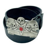 Gothic Star Skull Heavy Big Leather Belt Buckle