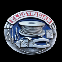 Electrician Belt Buckle Tools Wires Electricity Electricians Professions Belts & Buckles