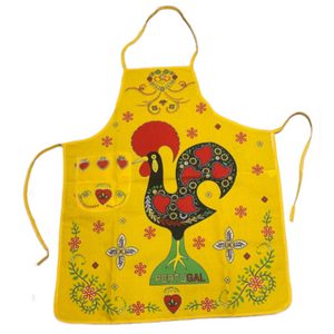 Tablier de cuisine Coq Portugais Galo de Barcelos Fabriqué au Portugal 100% Coton