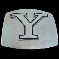 Initial Y Letter Name Tag Monogram Chrome Belt Buckle Buckles