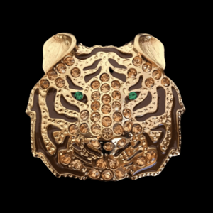 Tiger Belt Buckle Tiger's Head Exotic Animal Tigers Rhinestone Belts Buckles
