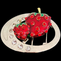 Belt Buckle Strawberry Fruit Rhinestone Red Strawberries Women's Belts Buckles