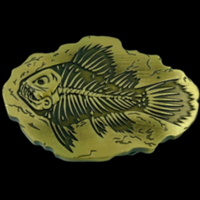 Fish Fossil Bone Metal Fashion Belt Buckles