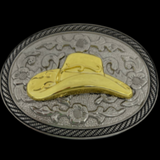 Golden Cowboy Cowgirl Hat Western Belt Buckles