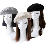 Women Winter Warm Beret Hat French Style Soft Wool Cap Beanie Autumn