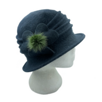 Women's Flower 1920s Winter 100% Wool Gatsby Beret Beanie Cloche Bucket