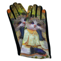 Women's Winter Warm Fashion Colourful Gloves With Cat Cats Lover