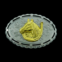 Two Toned Horse Horses Horsehead Western Belt Buckle