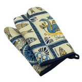 100% Cotton Traditional Portuguese Symbols Oven Kitchen Mitt Set of 2