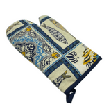 100% Cotton Traditional Portuguese Symbols Oven Kitchen Mitt Set of 2