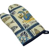 100% Cotton Traditional Portuguese Symbols Oven Kitchen Mitt Set of 2