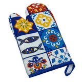 100% Cotton Oven Mitt Portuguese Portugal Tile Pattern Sardines