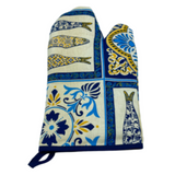 100% Cotton Traditional Portuguese Symbols Oven Kitchen Mitts Set of 2