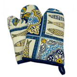 100% Cotton Traditional Portuguese Symbols Oven Kitchen Mitts Set of 2