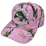 Pink Camouflage I'D Rather Be Fishing Embroidered Baseball Cap Hat