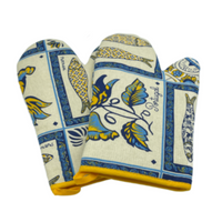 100% Cotton Traditional Portuguese Symbols Oven Kitchen Mitt Set of 2